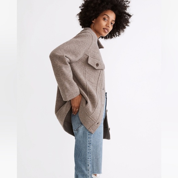 Madewell Boiled Wool Bridgman Sweater-Jacket - Picture 3 of 12